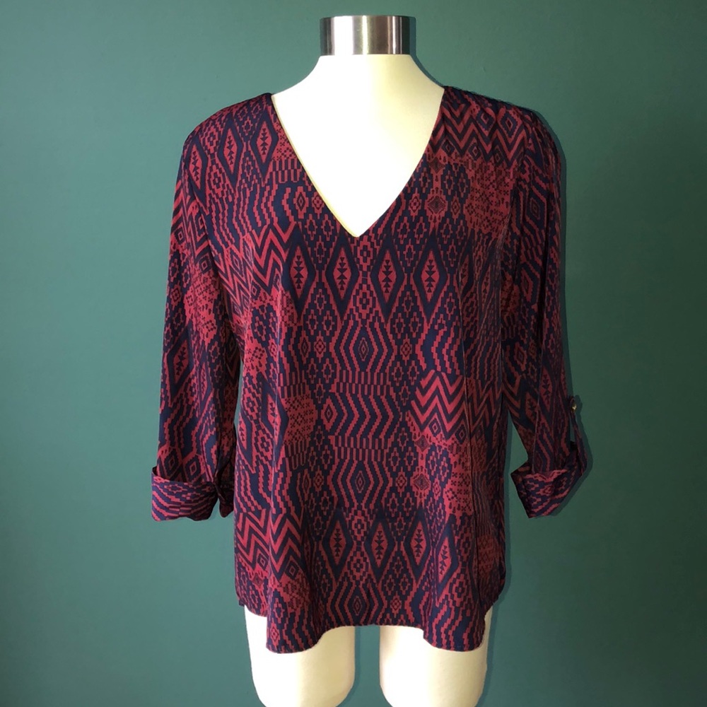 Red & Blue Blouse